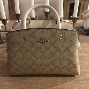 Coach Tan Satchel with Signature Monogram